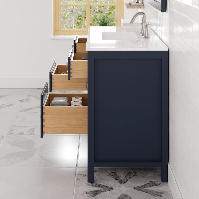 Eviva Artemis Bathroom Vanity with White Engineered Stone Countertop and Undermount Porcelain Sink