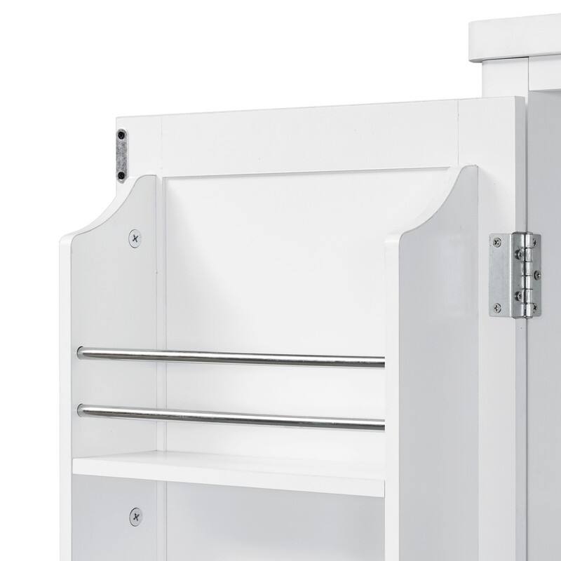 Farmhouse 74.8"Tall Freestanding Kitchen Pantry with Door Shelves,Adjustable Shelves, Pull-out Trays and Drawers