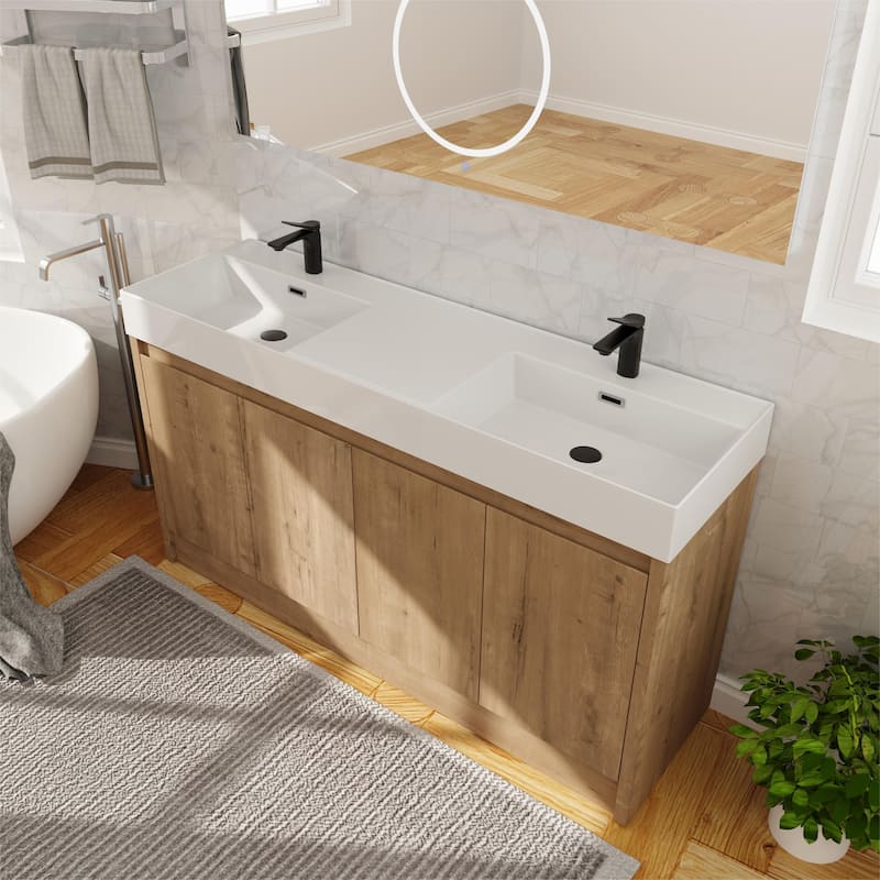 Beingnext 24"/30"/48"/60" Bathroom Vanity with Sink, Freestanding Bathroom Vanity with Soft Close Door