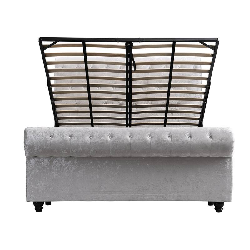 Upholstered Storage Bed,Queen Size