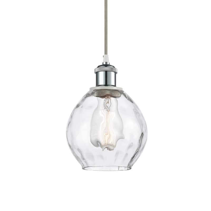 Innovations Lighting 516-1P-9-6 Waverly Pendant Waverly 6" Wide Mini - Clear / White and Polished Chrome