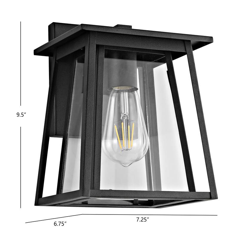 SAFAVIEH Brita Outdoor Wall Lantern - 7.3"x6.8"x9.5" - 7Wx7Dx10H