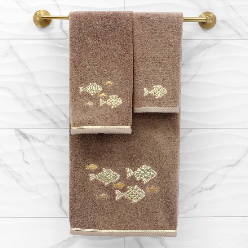Authentic Hotel and Spa 2PC Embellished Fingertip Towel Set
