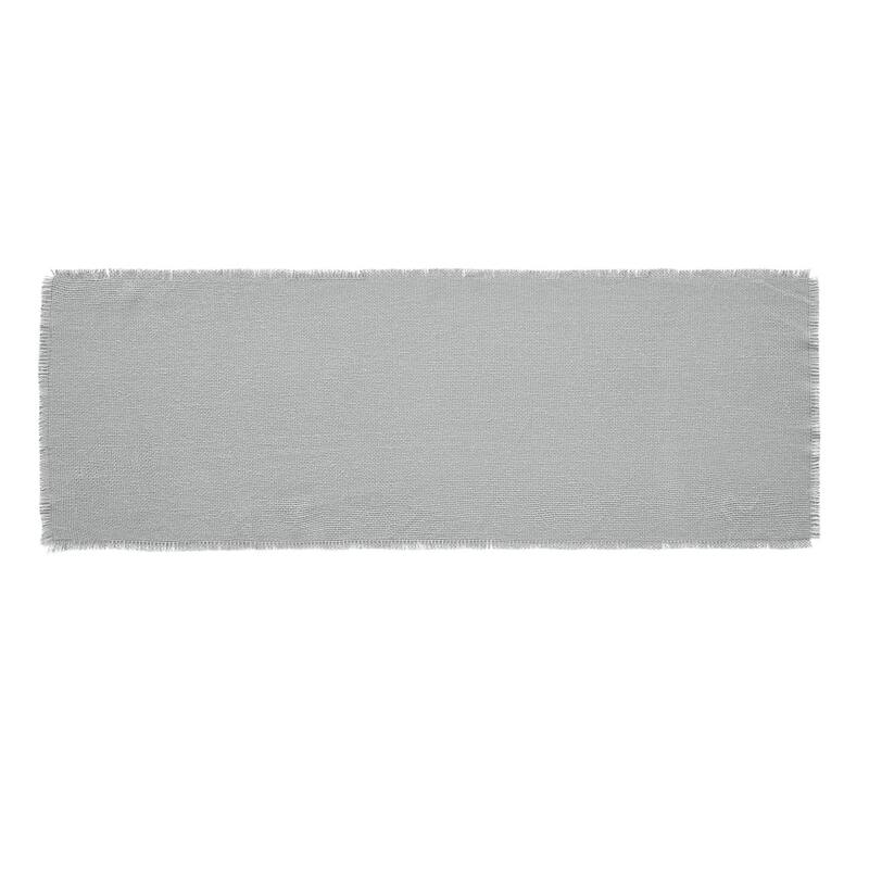 Burlap Dove Grey Runner Fringed