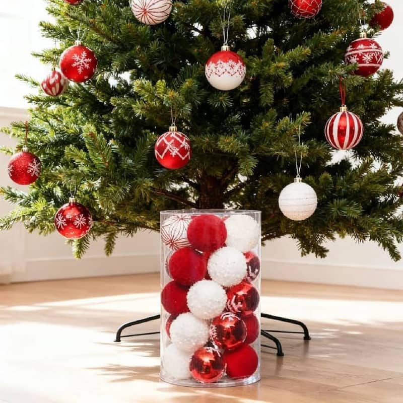 25PCS 2.36in Decorative Christmas Balls Ornaments for Xmas Tree Decor - N/A