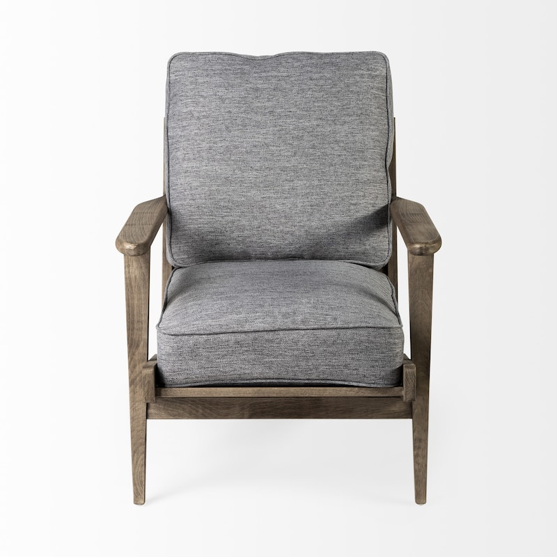 HomeRoots 31" Gray and Brown Fabric Lounge Chair - 31' X '32' X '28
