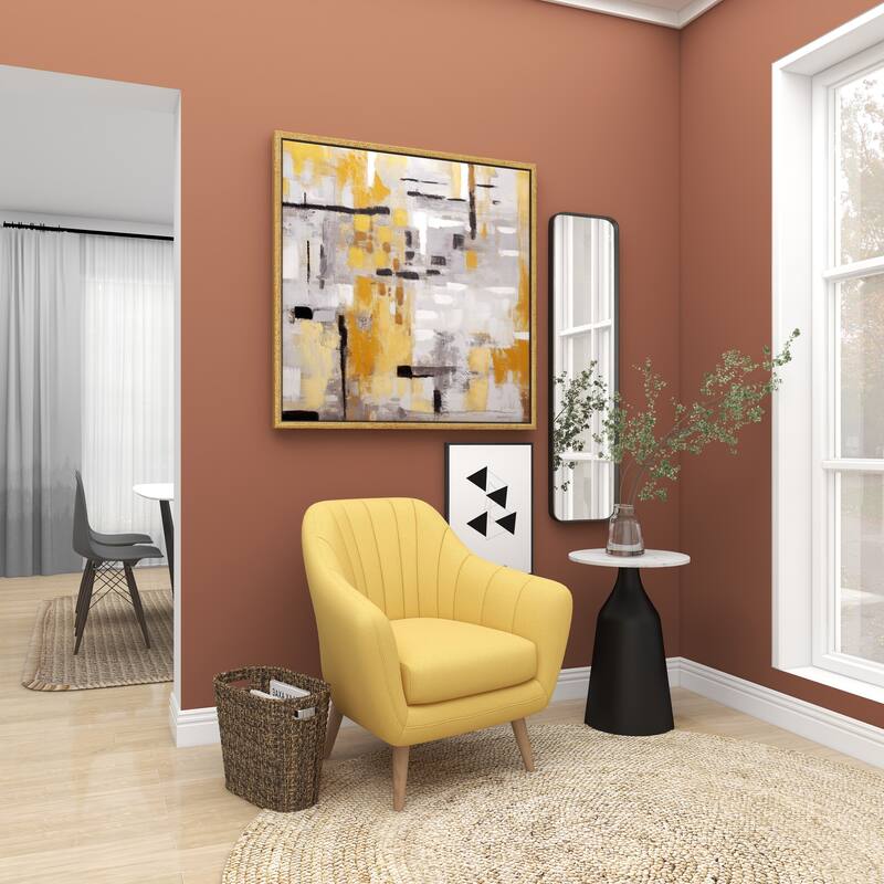 Iron Contemporary Wall Mirror - 12 x 2 x 48