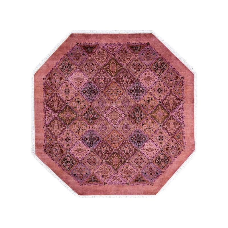 Hand Knotted Traditional Oriental Wool Orange Area Rug - 2' 7" x 12' 2"
