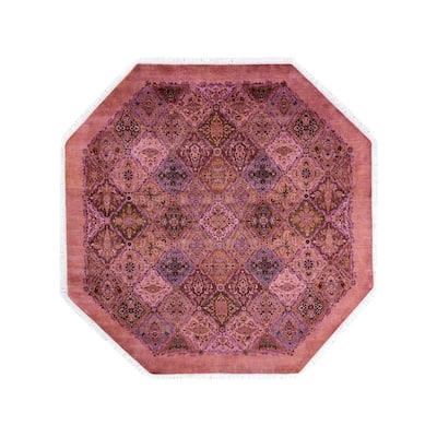 Hand Knotted Traditional Oriental Wool Orange Area Rug - 2' 7" x 12' 2"