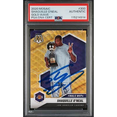 Shaquille O'Neal 2020 Panini Mosaic Gold Wave Signed Basketball Card #300 Auto PSA 115214914 - 8' x 11'