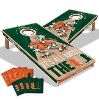 Miami Hurricanes NCAA 2x4 Professional Cornhole Board Set