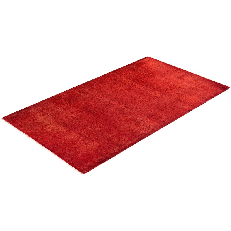 Contemporary Overdyed Wool Hand Knotted Runner - 2' 6" x 4' 2"