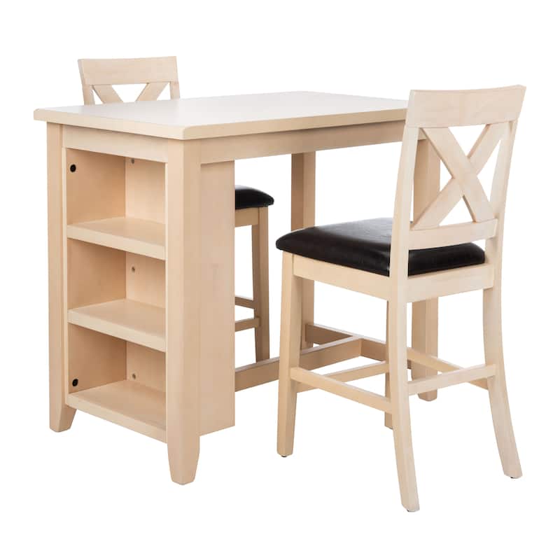 SAFAVIEH Shadya 3-Piece Wood Pub Set - 42" x 24" x 36" - 42Wx24Dx36H