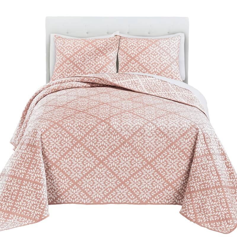 Reversible Textured Woven Jacquard Pattern Bedspread
