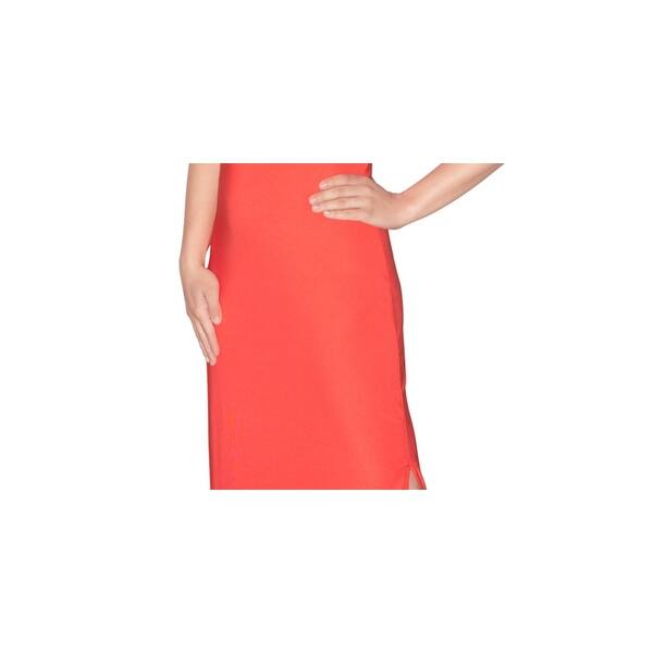 vacation halter dress 'Mira' Ribbed Vacation Halter Midi Dress in Orange Print M main image 1