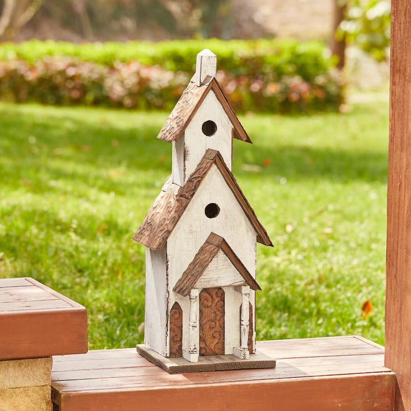 Glitzhome 24"H Extra-Large Farmhouse Rustic Wood Birdhouse
