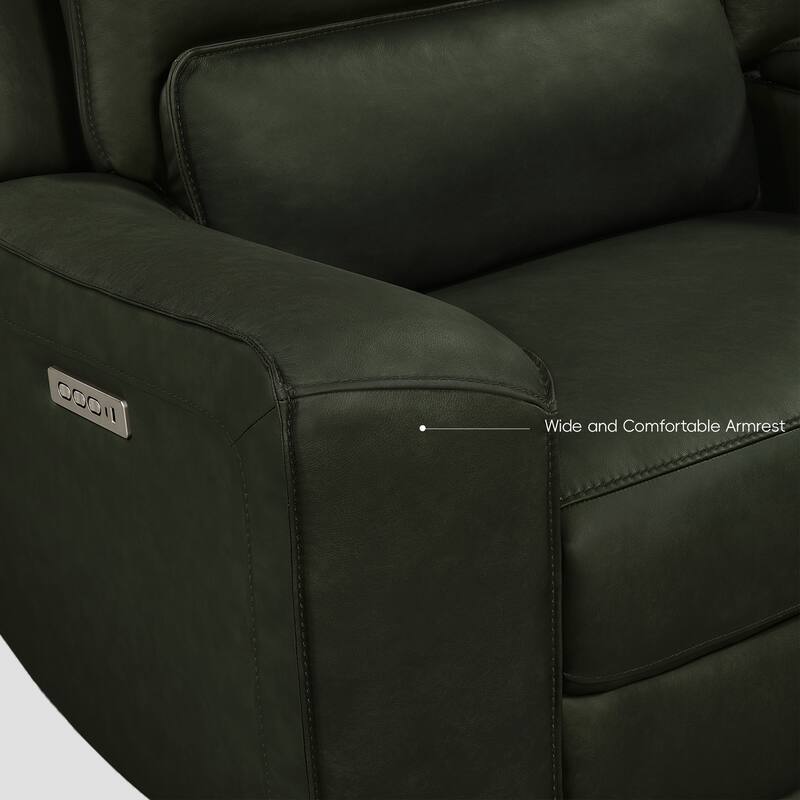 6PCS, 3 power Recliners, Leather Reclining Sectional with Wireless Charge & Pop-Out Cup Holders