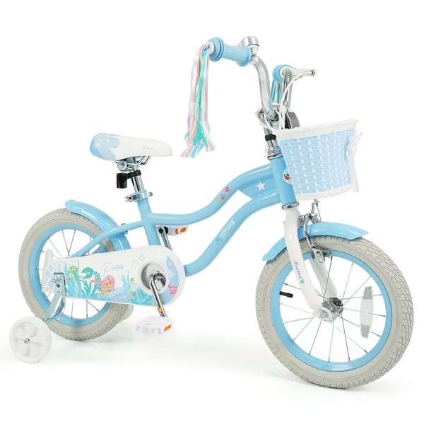 slide 2 of 10, Gymax 14'' Kids Bike Toddler Bicycle w/Training Wheels Hand & Coaster - 14'' Blue 14'' Blue