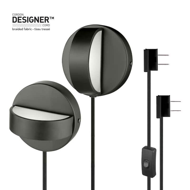 Globe Electric 91000617 Magnus 5" Tall LED Hardwired or Plug-In Wall - Matte Black