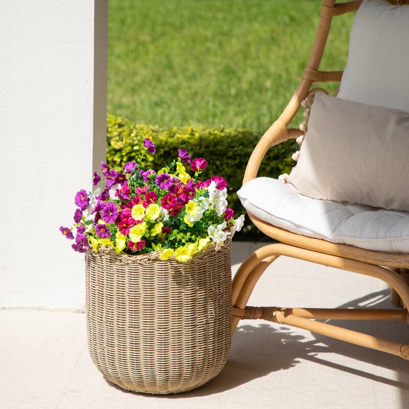 14-in UV Resistant Artificial Morning Glory Bush - Set of 12