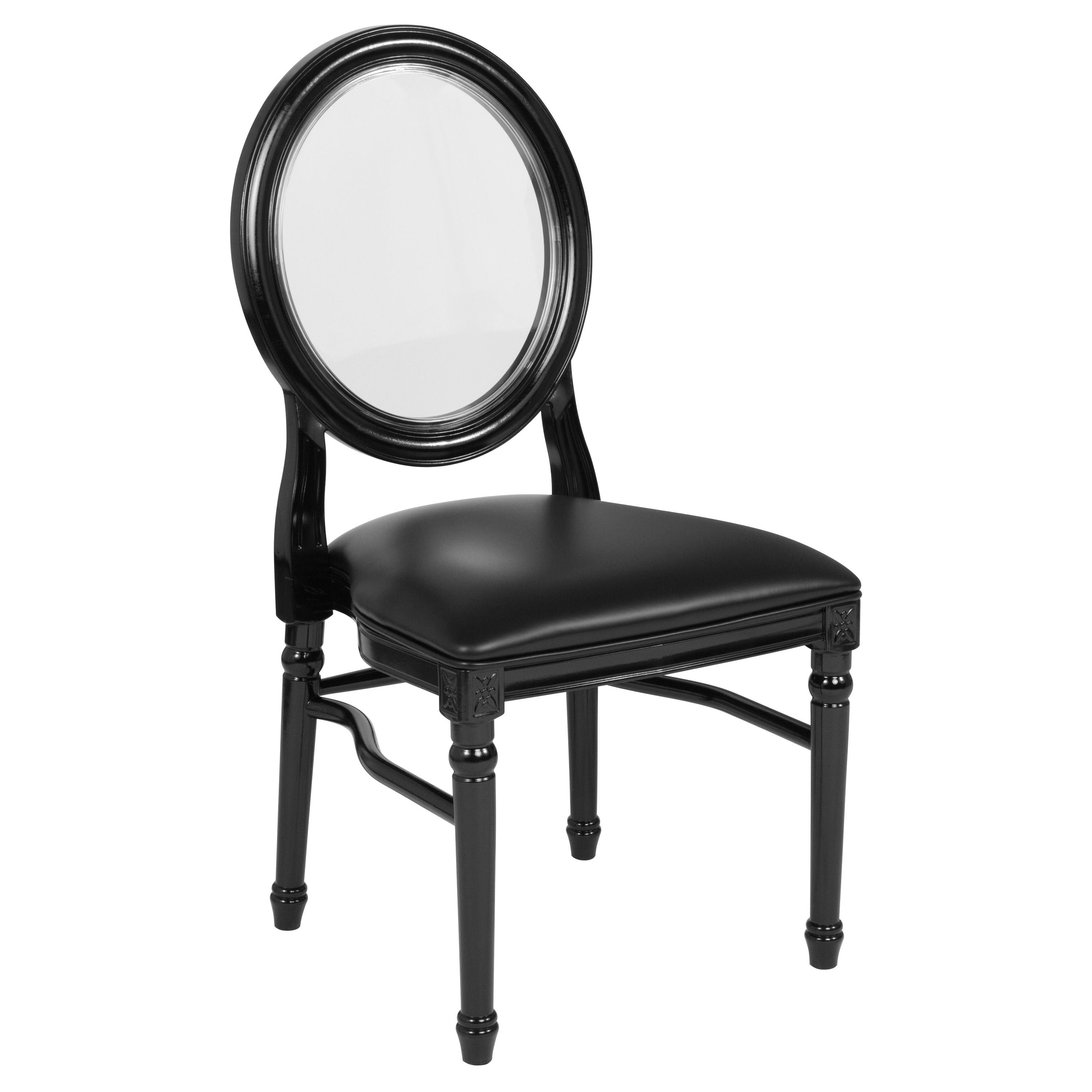 Jubei King Louis Back Side Chair Dining Chair Rosdorf Park Upholstery Color: Black