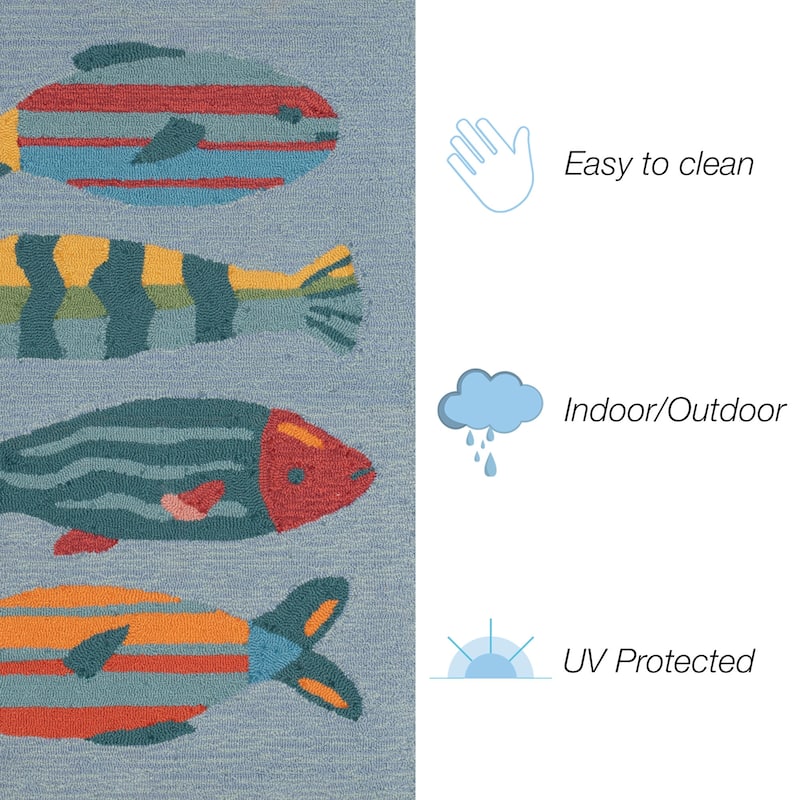 Liora Manne Frontporch Fishes Indoor/Outdoor Rug