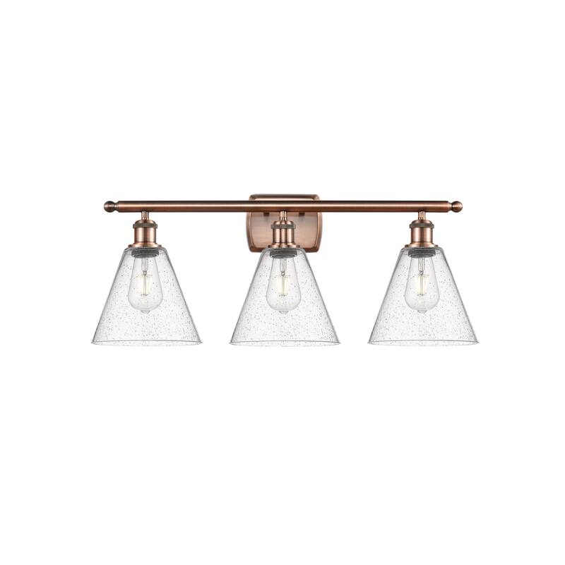 Innovations Lighting 516-3W-12-28 Berkshire Vanity Berkshire 3 Light - Antique Copper / Seedy