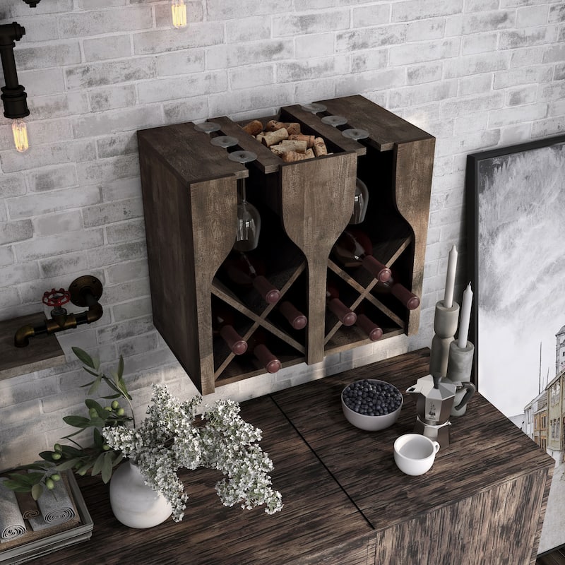 Aniya Rustic 8-bottle Wall-Mounted Wine Rack by Furniture of America
