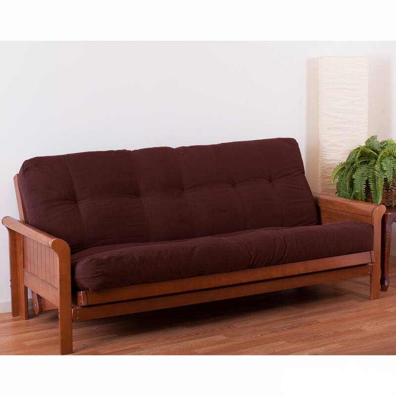 7-inch Thick Twill Futon Mattress (Twin, Full, or Queen) - Burgundy - Queen