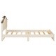 preview thumbnail 11 of 46, Bedroom Solid Wood Platform Bed House-Shaped Headboard Walnut Roof with LED Window Bed Frame Platform No Box Spring Needed