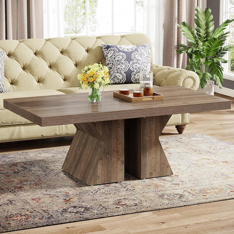 Farmhouse Wood Coffee Table for Living Room