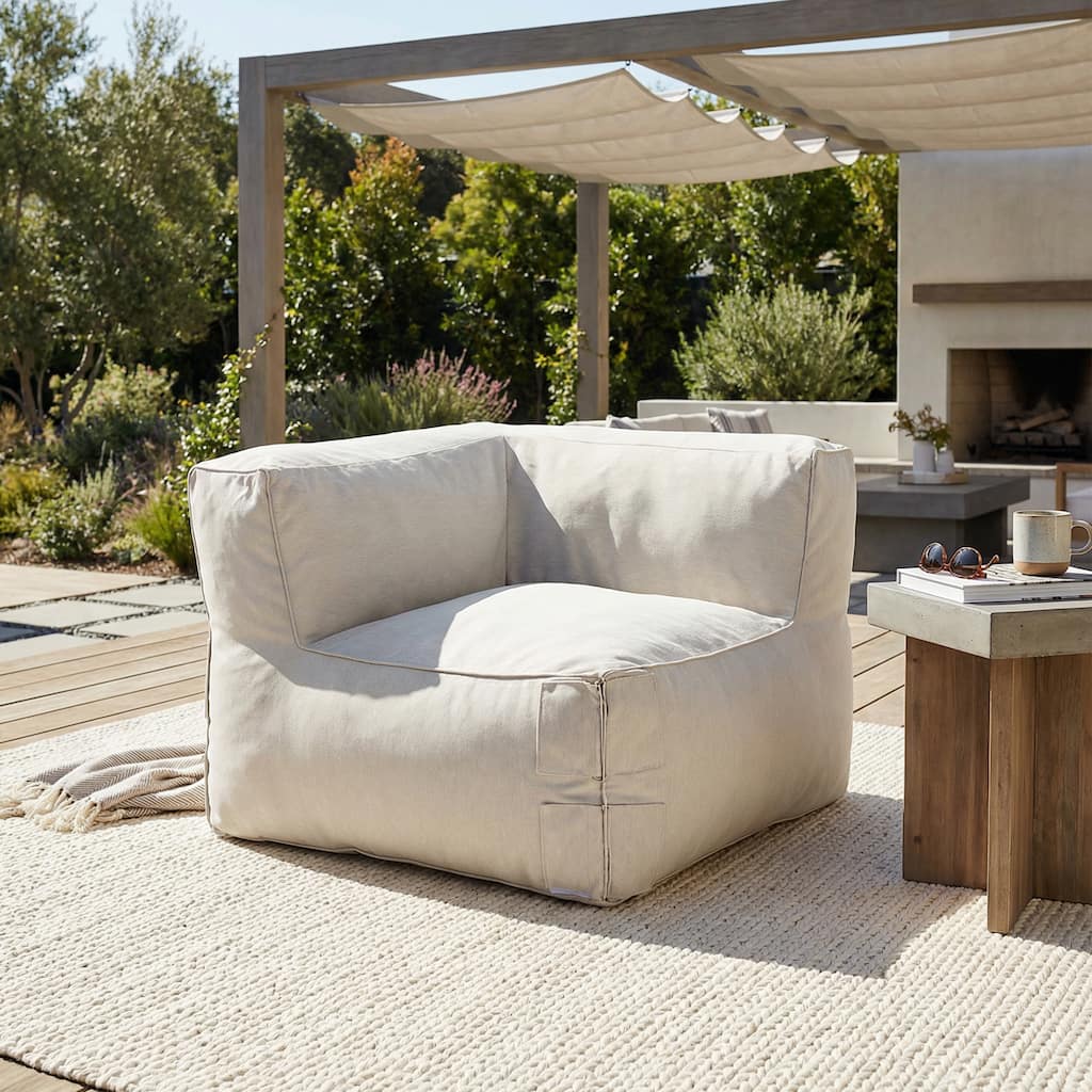Christopher Knight Home - Nerissa Outdoor/Indoor Olefin Modular Bean Bag Corner Sofa with Shredded Foam Filled