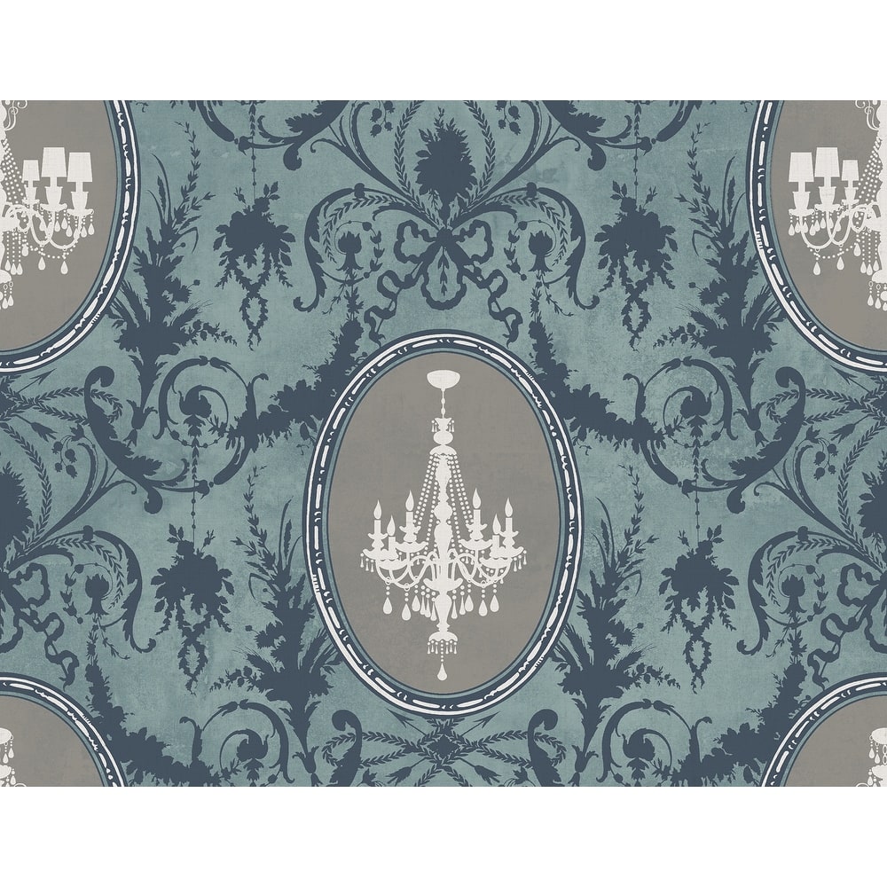 Seabrook Designs Melina Chandelier Cameo Unpasted Wallpaper