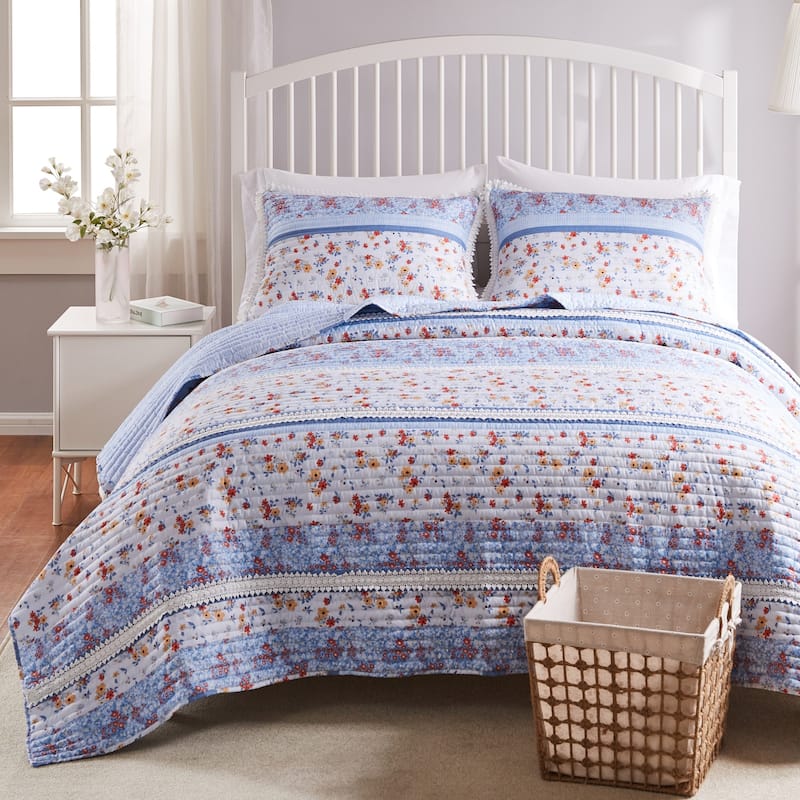 Greenland Home Fashions Betty Lace-Embellished Shabby Chic Quilt Set