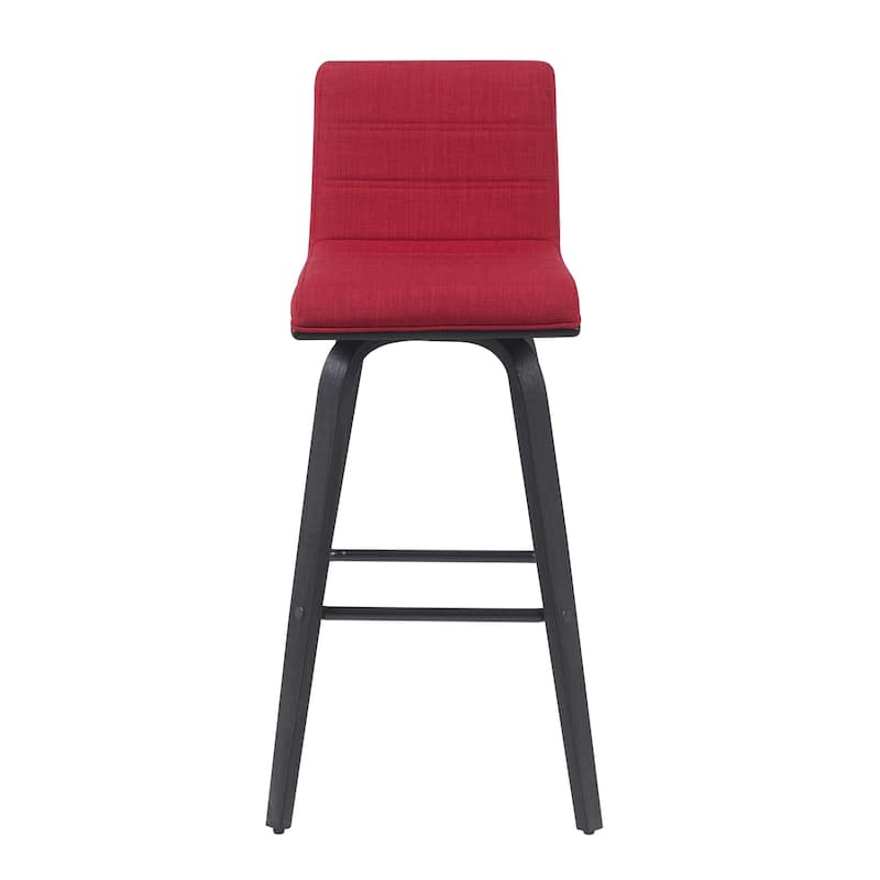 Skara Swivel Bar Stool, Upholstered Bar Height Chair with Bentwood Frame