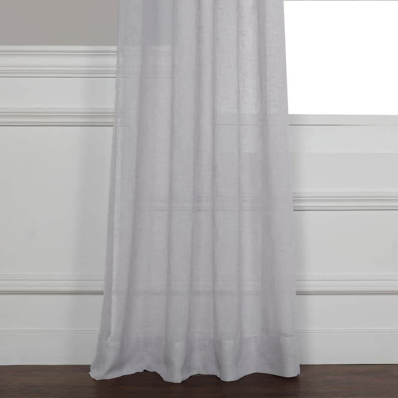 Exclusive Fabrics Grommet Solid Faux-linen Sheer Curtain (1 Panel)