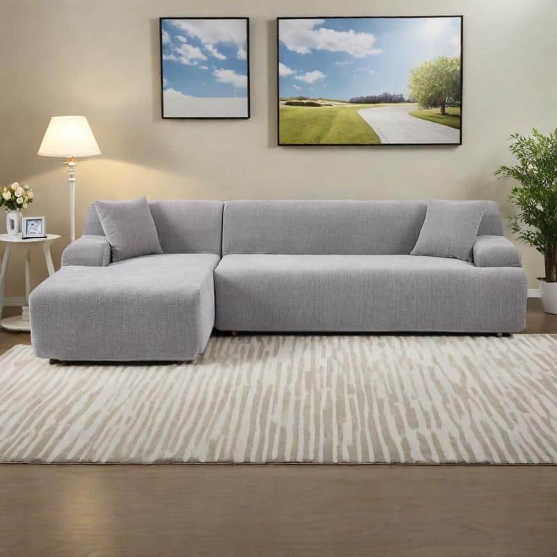 111" Polyester L-Shape Modular Sectional Sofa with High-Density Foam, 27" Deep Seat and Anti-Wrinkle Chenille Fabric