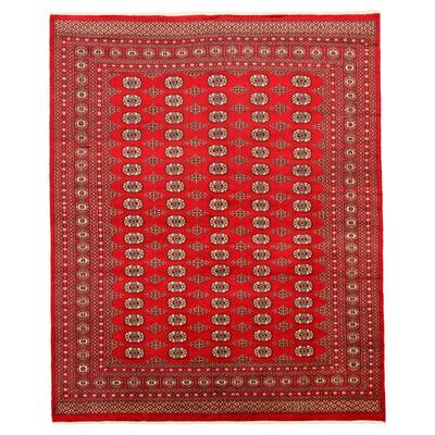 ECARPETGALLERY Hand-knotted Finest Peshawar Bokhara Dark Red Wool Rug - 8'2 x 9'10
