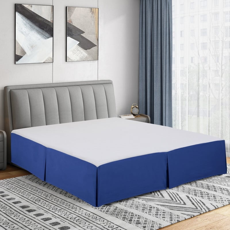 Swift Home Easy Fit Tailored Pleat Microfiber Bed Skirt with 14-inch Drop - Twin - Royal Blue