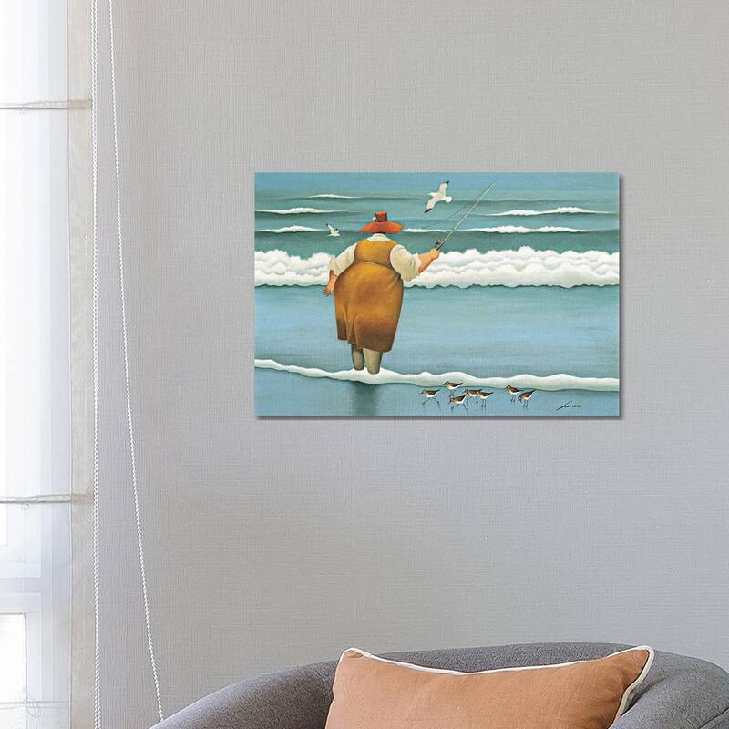 iCanvas "Surfside Fishing" by Lowell Herrero Canvas Print - 18x26x1.5