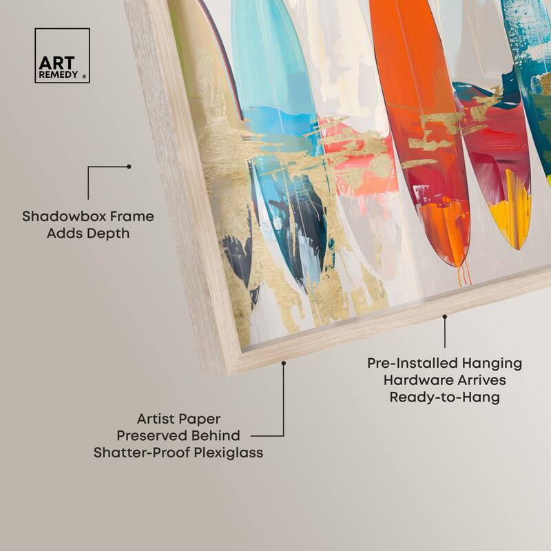 Surfboard Horizons II Shadowbox by Art Remedy