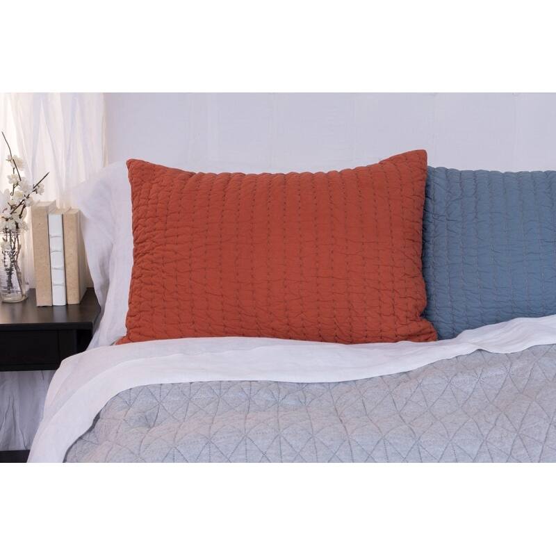 Twain, Cotton, Brick/Charcoal, Quilt