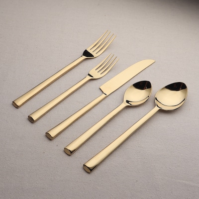 Brier Gold PVD 5 Pc. Flatware Set