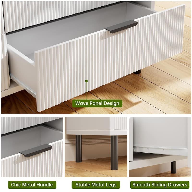 55'' Wide Chest of Drawers, 6 Drawer, with Anti-Tipping Device