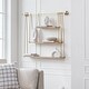 preview thumbnail 17 of 29, Luna Three Tier Suspended Wall Shelf 37" x 6" x 31.5" - Gold