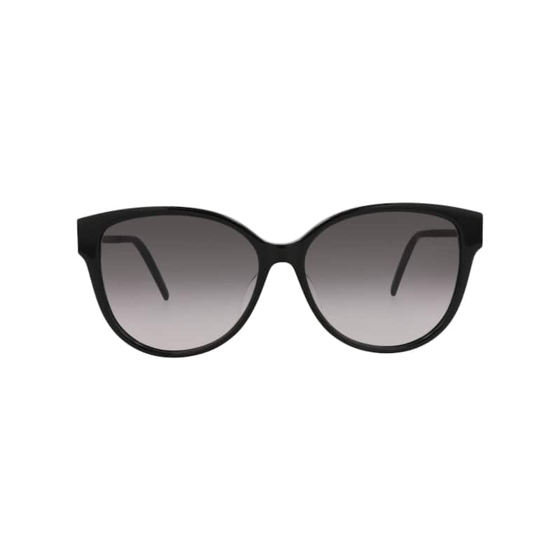 Saint Laurent Round-Frame Acetate Sunglasses - Black Black Smoke - Black - Grey Lens