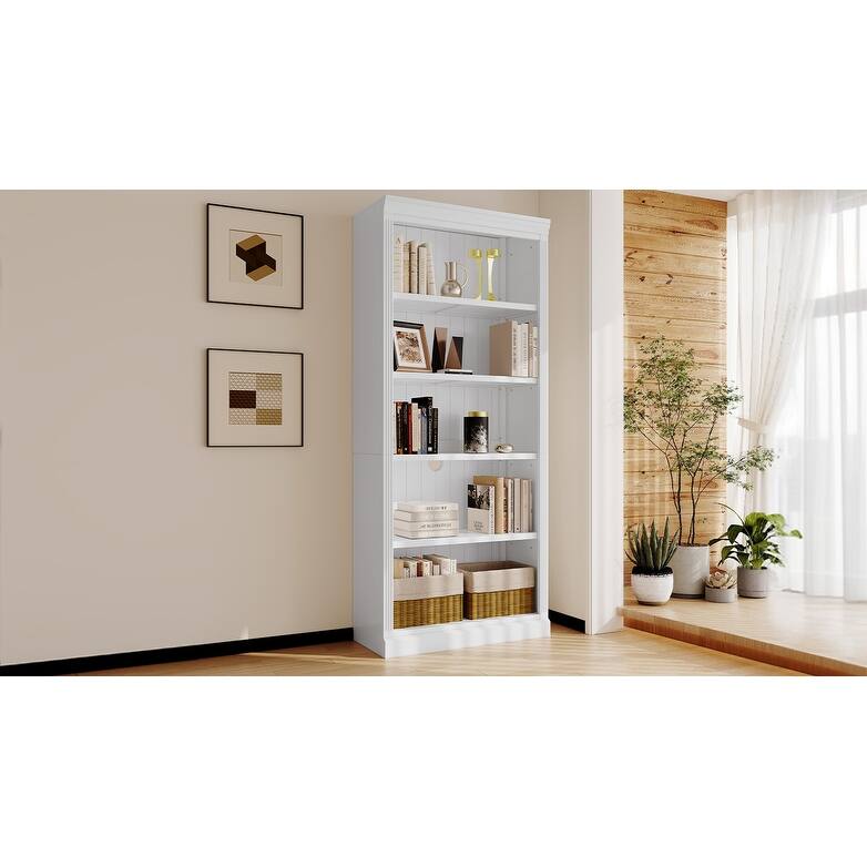 5-Tier Home Decor Bookshelves Suite with Adjustable Shelves