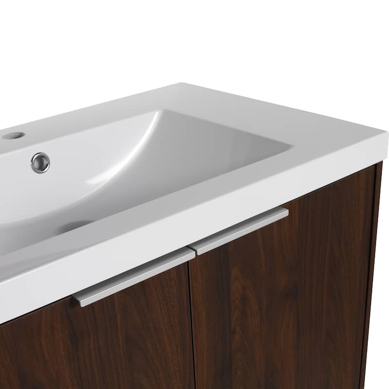 BNK 24"/30"/36" Single Sink Bathroom Vanity with Soft Close Door, Modern Floating Vanity