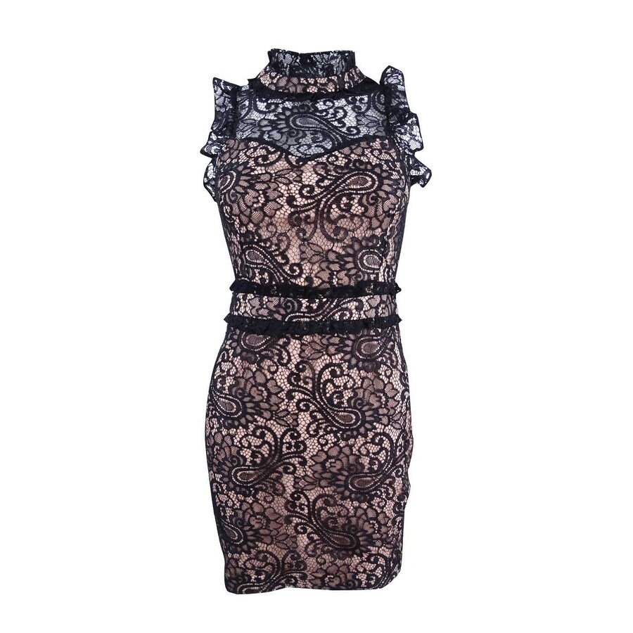 Shop Endless Rose Women S Lace Bodycon Mini Dress Black Combo
