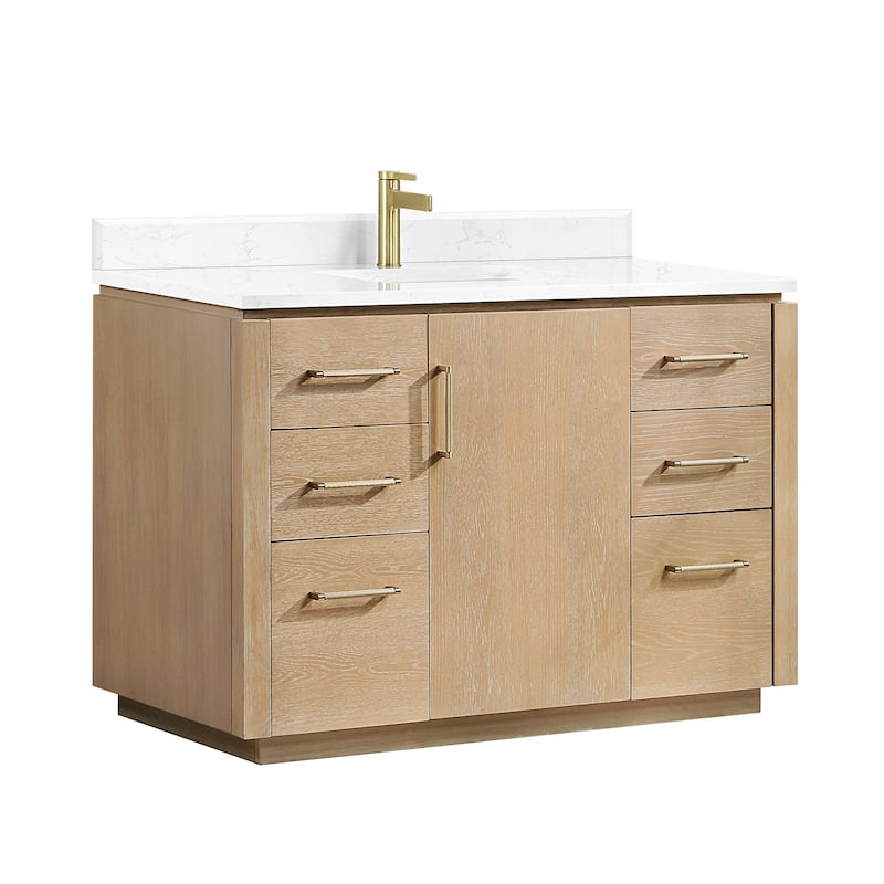 San Single Bath Vanity with Composite Stone Top without Mirror